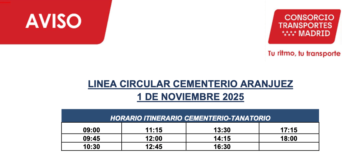 REFUERZO DEL SERVICIO DE AUTOBUSES CON MOTIVO DE LA FESTIVIDAD DE TODOS LOS SANTOS