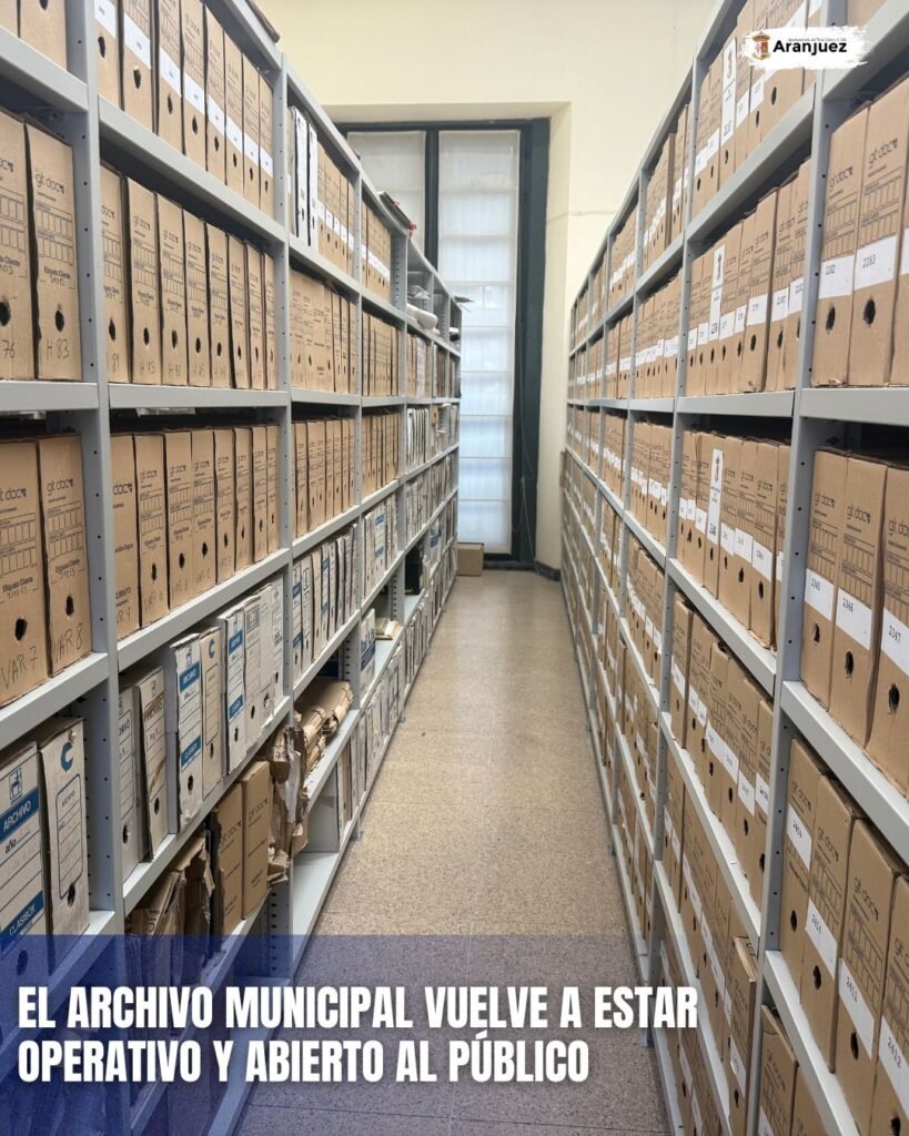EL ARCHIVO MUNICIPAL VUELVE A ESTAR OPERATIVO Y ABIERTO AL PÚBLICO