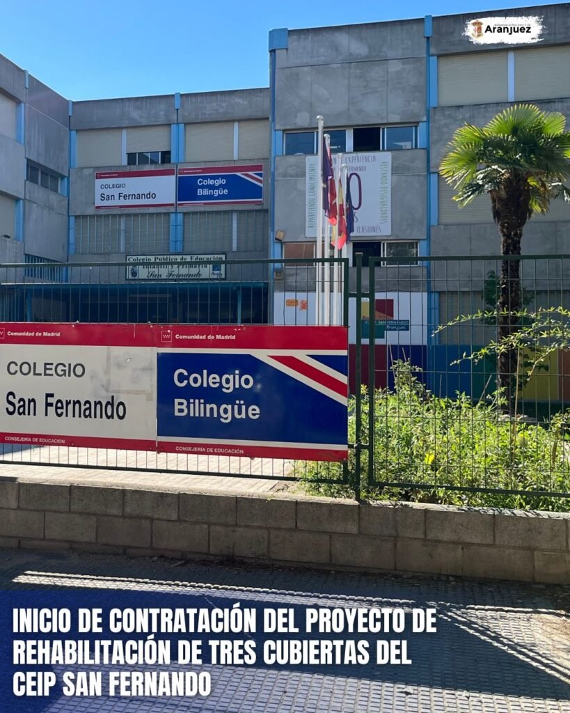 INICIO DE CONTRATACIÓN DEL PROYECTO DE REHABILITACIÓN DE TRES CUBIERTAS DEL CEIP SAN FERNANDO