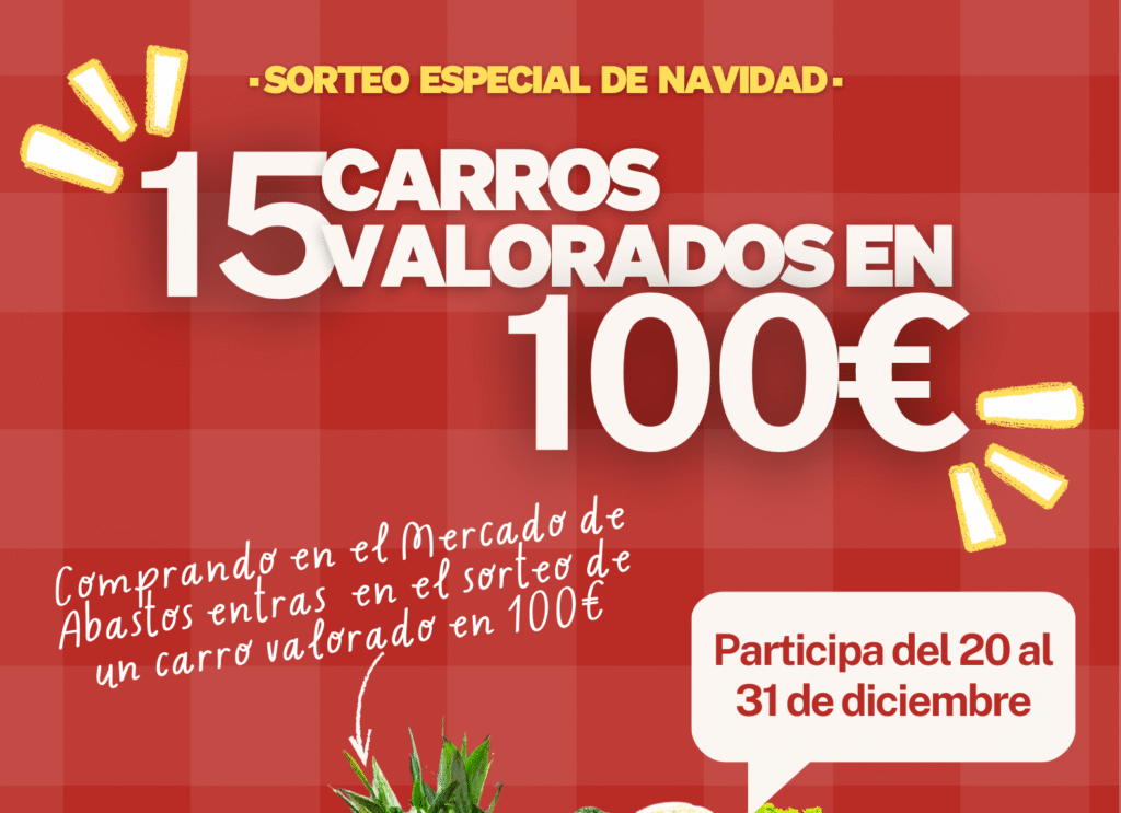 SORTEO DE 15 CARROS DE LA COMPRA VALORADOS EN 100 EUROS CADA UNO EN EL MERCADO DE ABASTOS DE ARANJUEZ
